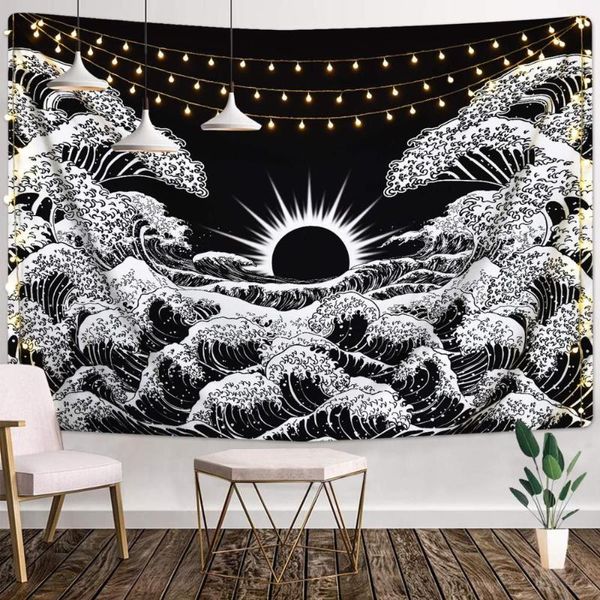 

tapestries mountain decorative wall wave tree carpet sunset moon tapestry mandala hanging fabrics hippie tapiz