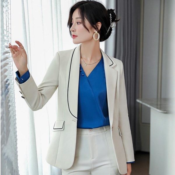

women's suits & blazers jacket women fashion single button coat ol styles autumn winter for business work blazer outwear plus size 5xl, White;black