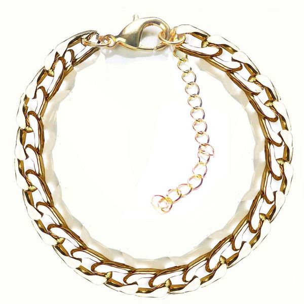 

link, chain essentials plated stainless steel double-link bracelet, Black