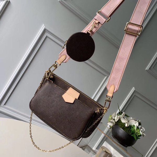 

new fashion handbags purse designer three-piece pack genuine leather women shoulder bags classic letter luxury crossbody bag, Red;black