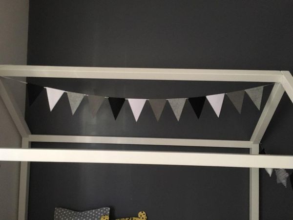

party decoration 4m 12 flags grey black flag wedding many felt bunting pennant kids room birthday supplies baby shower decor
