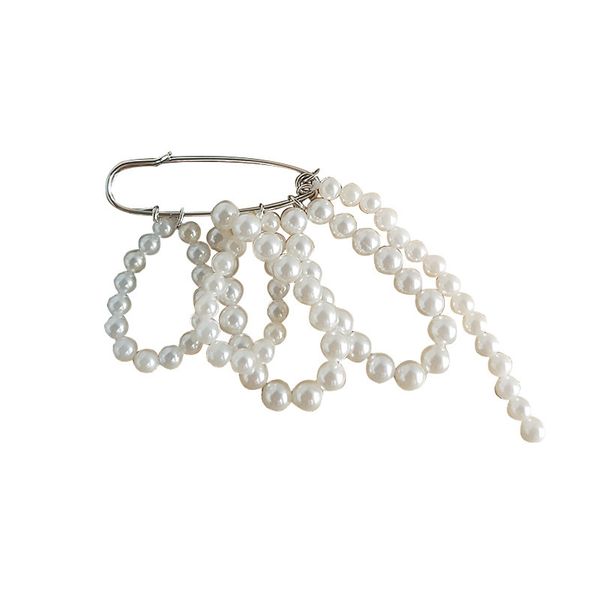 925 broches de prata esterlina para mulheres presentes de casamento acessórios elegante simulado pérola borla broche terno vestido pinos jóias