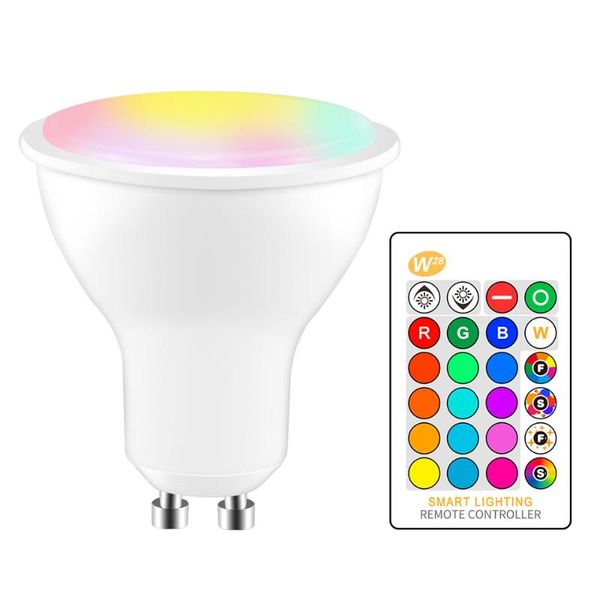 

bulbs 8w dimmable led bulb gu10 rgb+warm white spotlight smart lamp lighting ac86-265v