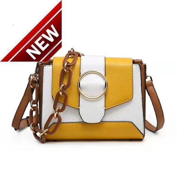 

2020 new guss ring chain women's single shoulder diagonal span splicing cover bag
