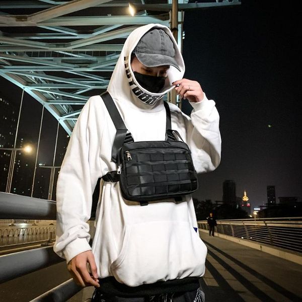 

waist bags tactical chest bag for men fashion hip hop vest streetwear pack black rig