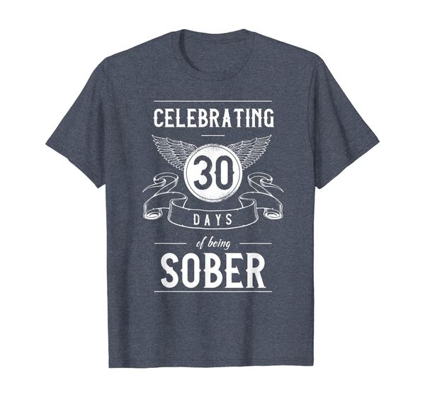 

sobriety gift recovery anniversary 30 days sober t-shirt, White;black