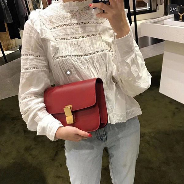 

luxury handbags leather tofu box tide square stewardess bag