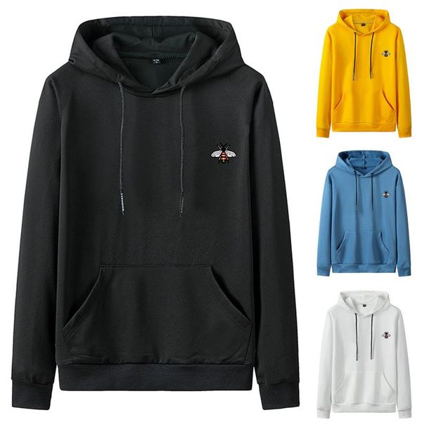 

men's hoodies & sweatshirts 2021 autumn winter hooded sweatershirts fashion slim casual printed long sleeve sweatshirt male pullover, Black