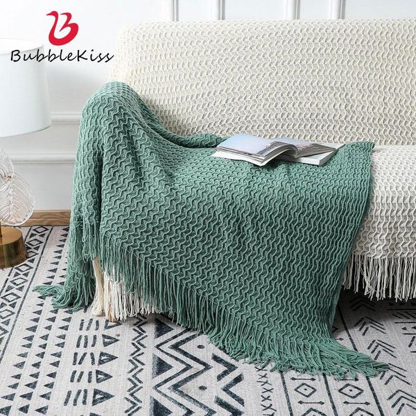 

bubble kiss blanket nordic knitted sofa cover fluffy warm soft office nap air conditioning travel home bed decorative blankets