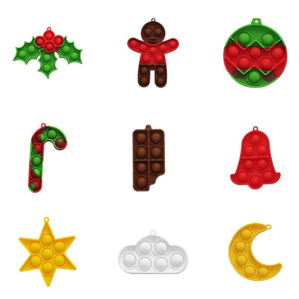 

fidget reliver stress toy rainbow set as a keychain or can be hung on schoolbag crossbody luggage and christmas tree decompression toy