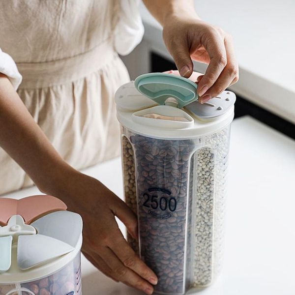 

storage bottles & jars moisture-proof grain tank petal transparent plastic compartment sealed kitchen food