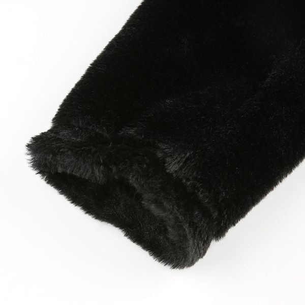 

women's jackets 2021 winter fashion solid artificial wool collar long sleeved zipper jacket z1030, Black;brown