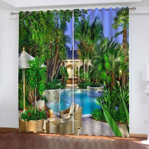 

curtain & drapes picturesque coconut trees living room bedroom po custom curtains 3d sun protection blackout