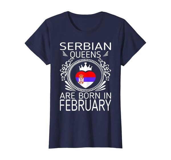 

womens serbian queens are born in february gift tshirt, White;black