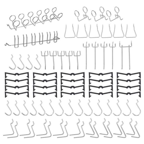 

hooks & rails 1 set/77pcs peg board stainless steel exhibition display for tool