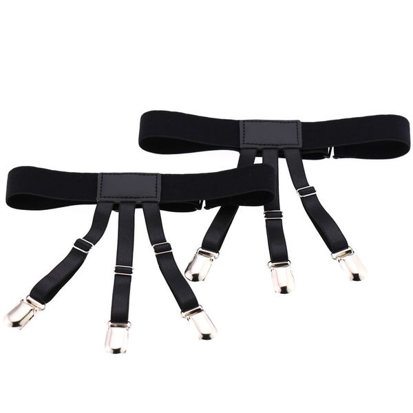

multi functional shirt anti slip clip socks fixed belt dual-purpose garter fashion fun underwear, Black;white