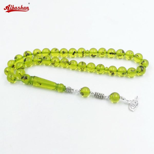 

beaded, strands muslim eid mubarak gifts real insect green resin rosary tasbih men's accessories misbaha islamic bracelet, Black