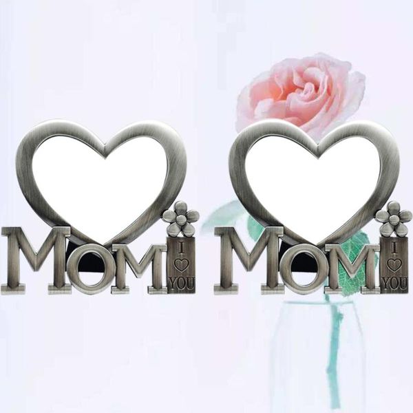 

2pcs po frame heart shaped metal picture mom frames