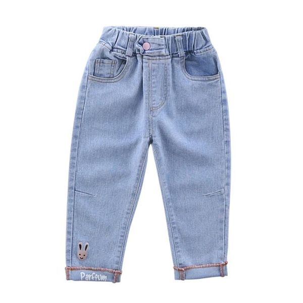 

girl's autumn style casual blue jeans trousers