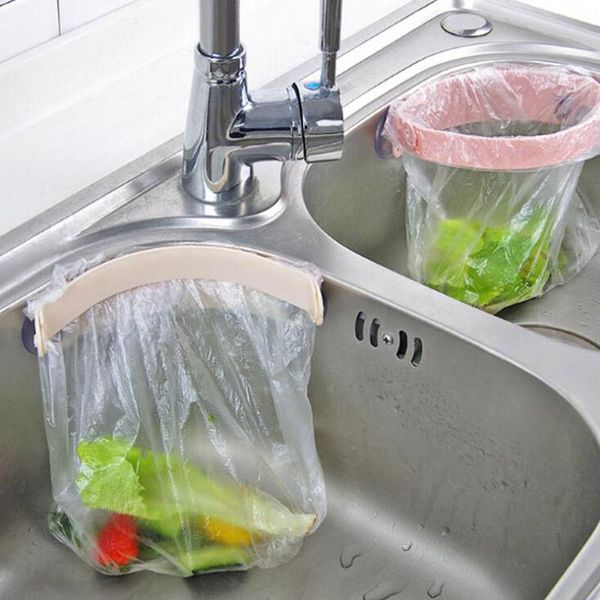 

hooks & rails 1pc sealable garbage bag holder kitchen sink rack with sucker creative trash storage shelf organizer