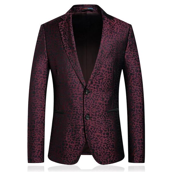 

red wedding men blazer hombre casual business meeting party marriage suit jacket slim fit two-buttons printed terno costume men's suits, White;black