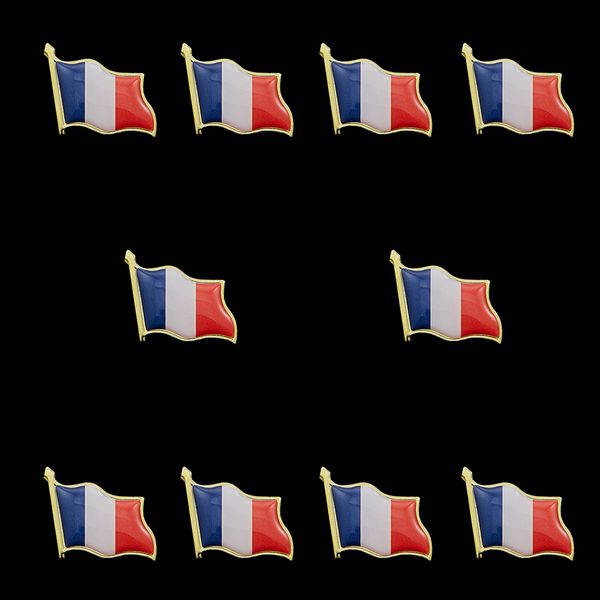 10 pcs França Francês World World Epoxy Medalha Bandeira Lapela Pin Badge Broche