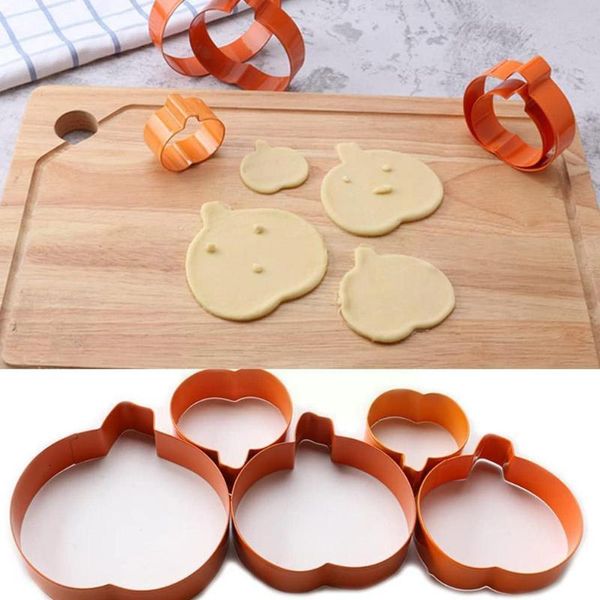 

baking moulds 5pcs halloween steel pumpkin mould cake mold icing biscuit cutters cutter fondant cookie utensils