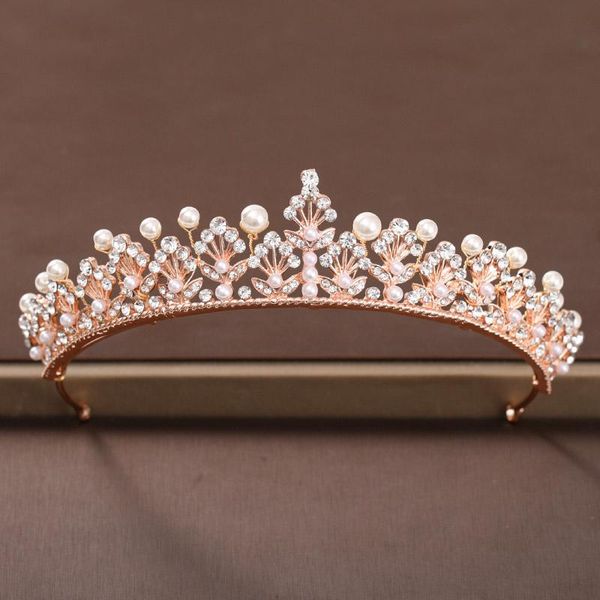 

hair clips & barrettes baroque wedding crown jewelry rose gold color rhinestone crystal tiaras women bridal bride party accessories, Golden;silver