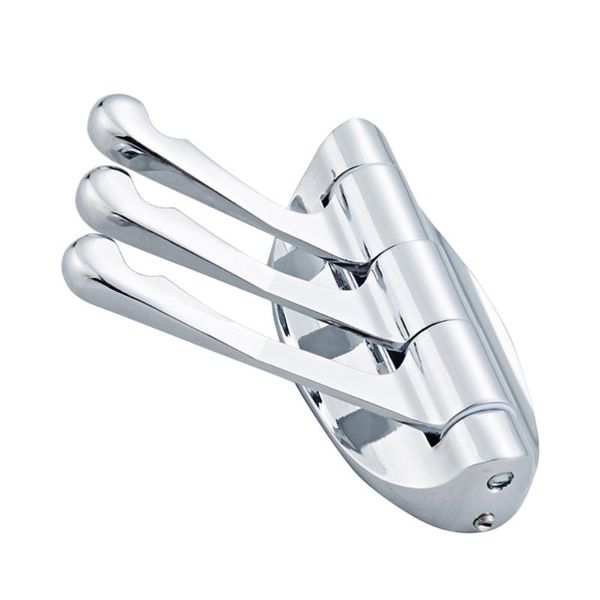 

hooks & rails swivel coat hook folding metal heavy duty swing arm triple wall mounted hanger for bathroom kitchen bedroom - style a
