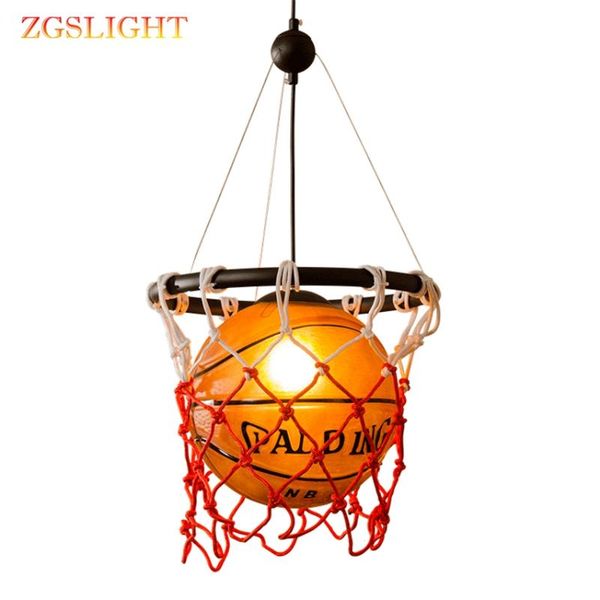 

pendant lamps vintage american sport theme bar football lights bedroom boy basketball soccer hanging children's room de fixture