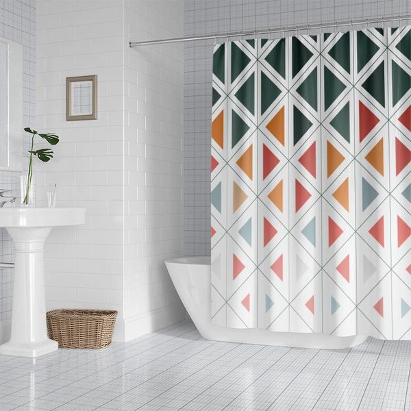 

shower curtains geometry 3d digital printed waterproof thicken polyester bathroom curtain with hooks bath set 180 * 230