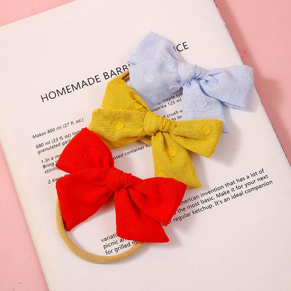 

girls hair accessories bows baby headbands bowknot children kids head bands nylon hairband cotton headdress accessory b7887, Slivery;white