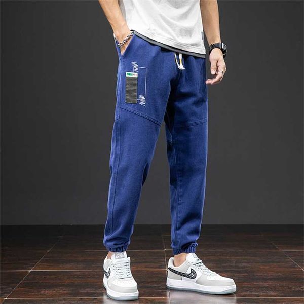 İlkbahar Yaz Siyah Mavi Rahat Pantolon Erkekler Streetwear Joggers Ayak Bileği Uzunlukta Sweatpants Erkek Harem Pantolon Artı Boyutu 6XL 7XL 8XL 211013