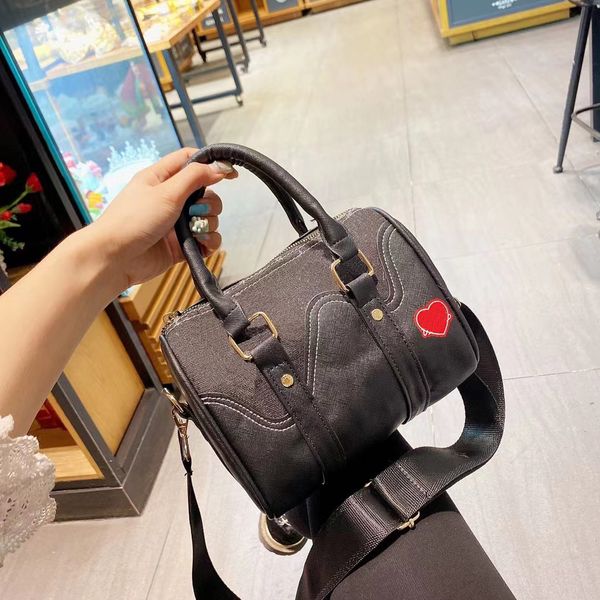

2022 famous designer letter totes wallets luxury brand purse single zipper women flower canvas handbags tote leather bags lady discount plai, Red;black