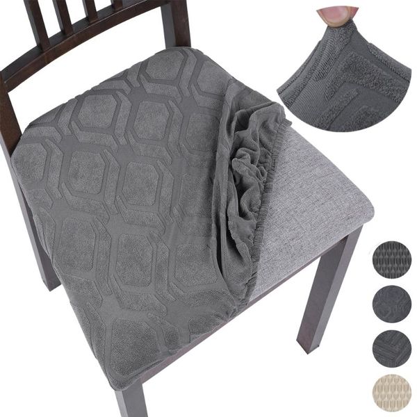 

jacquard elastic dining chair seat cover removable washable stretch cushion dustproof for upholstered party banquet covers