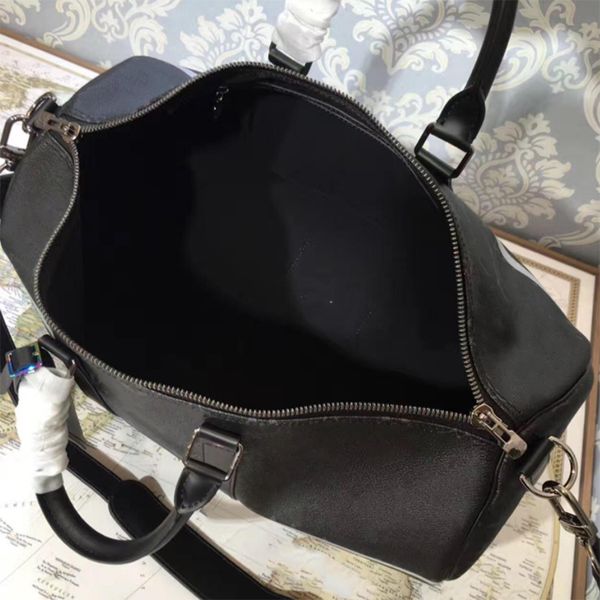 

designers duffel bags 45cm 55cm luxury large capacity travel sale women men genuine leather shoulder fashion bag carry rivets with lock head