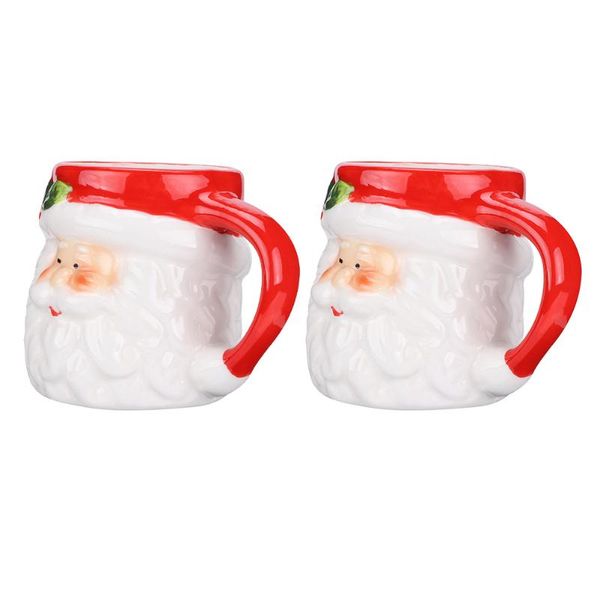 

mugs 2pcs exquisite xmas style mug ceramic drinking cup creative red