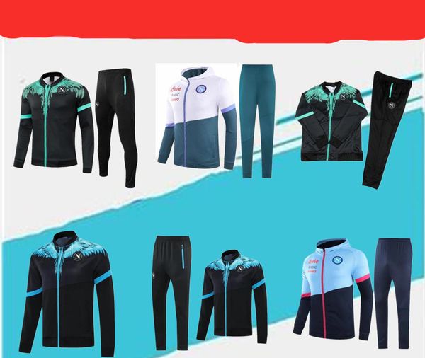 

2021-2022 napoli tracksuit hamsik insigne callejon ssc naples long zipper jacket set soccer veste suit, Black