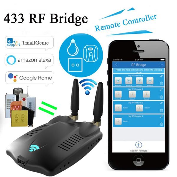

smart home control rf bridge wifi- 433 wireless universal curtain blinds garage door remote controller, roller shutter switch