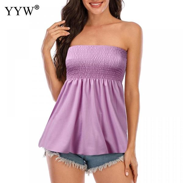 

plus size blue orange green female t shirts streetwear women shirt 2021 summer backless strapless beach tees women's tanks & camis, White