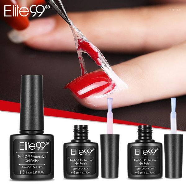 

elite99 peel off protective nail polish manicure protected easy clean fast finger skin liquid tape gel soak care tool1, Red;pink