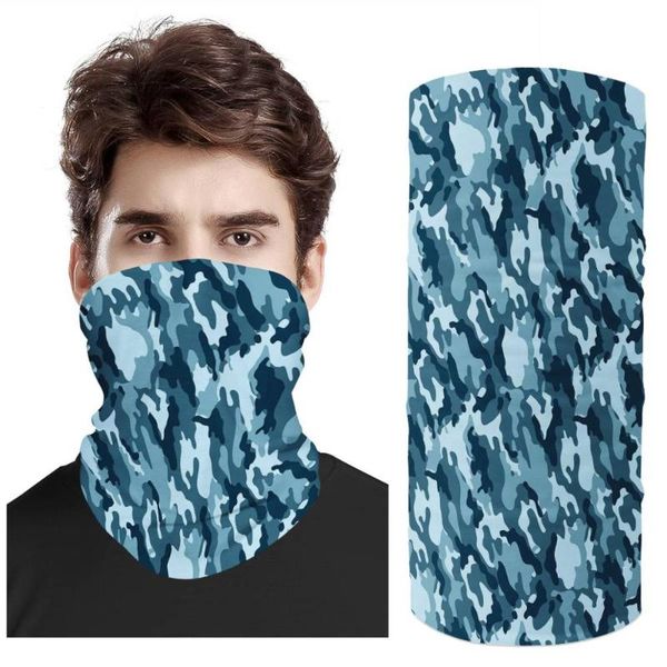 

scarves camouflage hiking scarf sport headwear men women reversible bandanas turban hand band magic outdoor cycling headband, Blue;gray