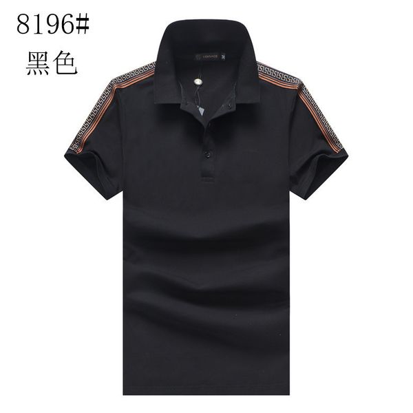 

brand 2022 fashion summer men's t-shirts solid color man short sleeve lapel simple 100% cotton classic men shirt tees, White;black