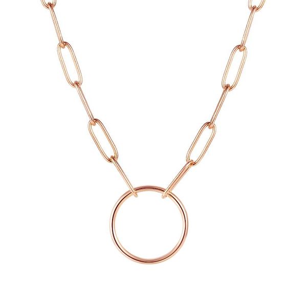 

pendant necklaces cyue punk 2 color simple stainless steel circle necklace for women fashion jewelry zyn073 birthday gift, Silver