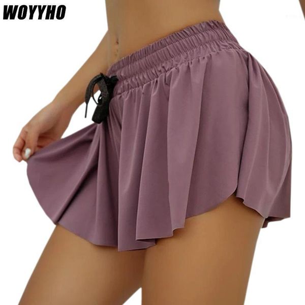 

yoga outfit woyyho women 2 in 1 shorts,quick drying marathon sports running seamless skirt shorts,elastic gym training fitness shorts