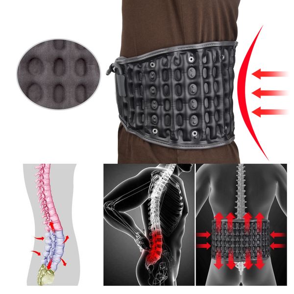 

decompression lumbar support belt waist air traction brace spinal back relief belt backach pain release massager portable perfections