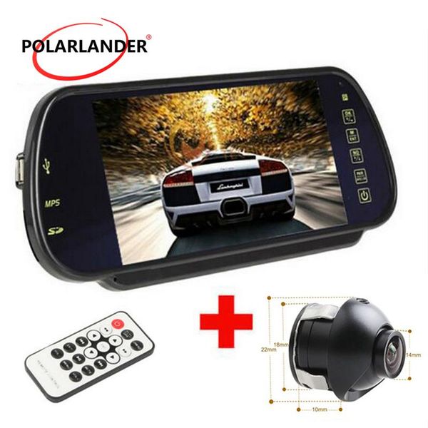 

car video 7 inch tft screen 12-24v plug-in mp5 usb/sd/fm rear mirror hd display parking system monitor led view camera 800*480