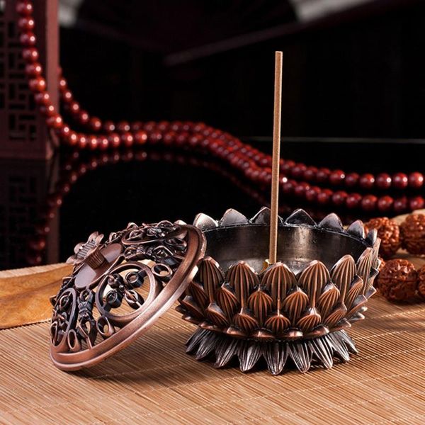 

fragrance lamps lotus shape zinc-copper alloy incense burners decorative craft burner home office decor 2021