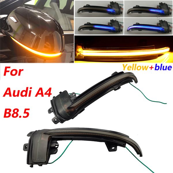 

dynamic led turn signal rearview mirror indicator blinker light for audi a4 a5 b8.5 rs5 rs3 a3 8p s5 rs4 a6 q3 a8 8k yellow and blue