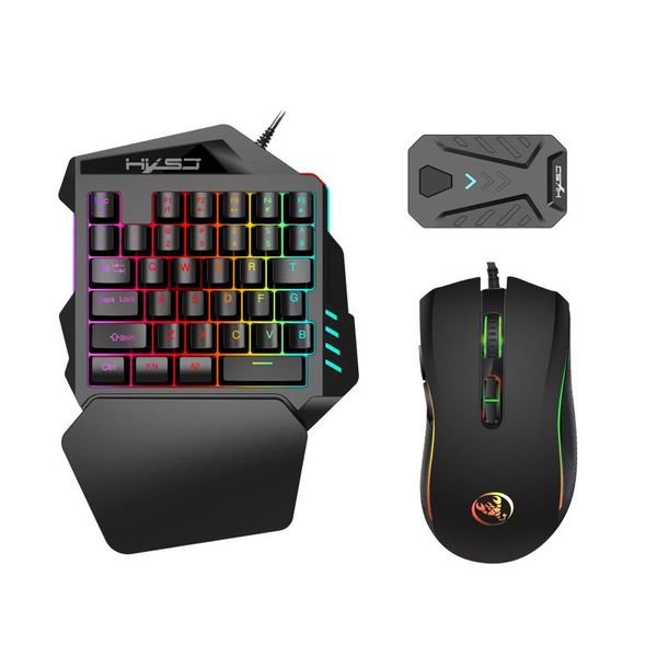 

keyboard mouse combos wired android luminous one handed game converter package ergonomic keypad for pc lappro pubg gamer